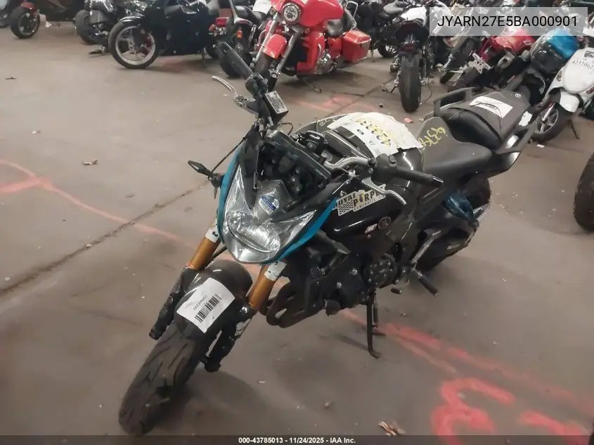 2011 Yamaha Fz8 N VIN: JYARN27E5BA000901 Lot: 43785013