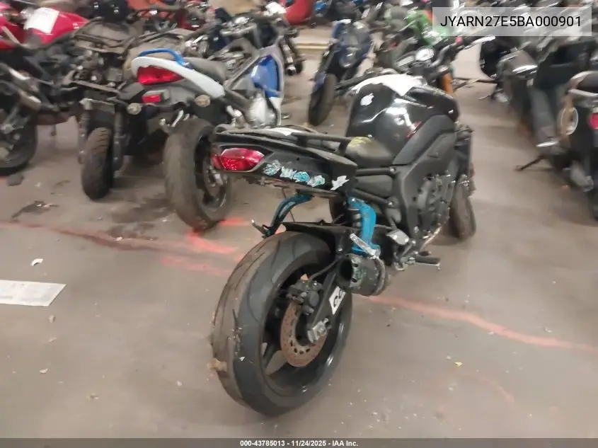 2011 Yamaha Fz8 N VIN: JYARN27E5BA000901 Lot: 43785013