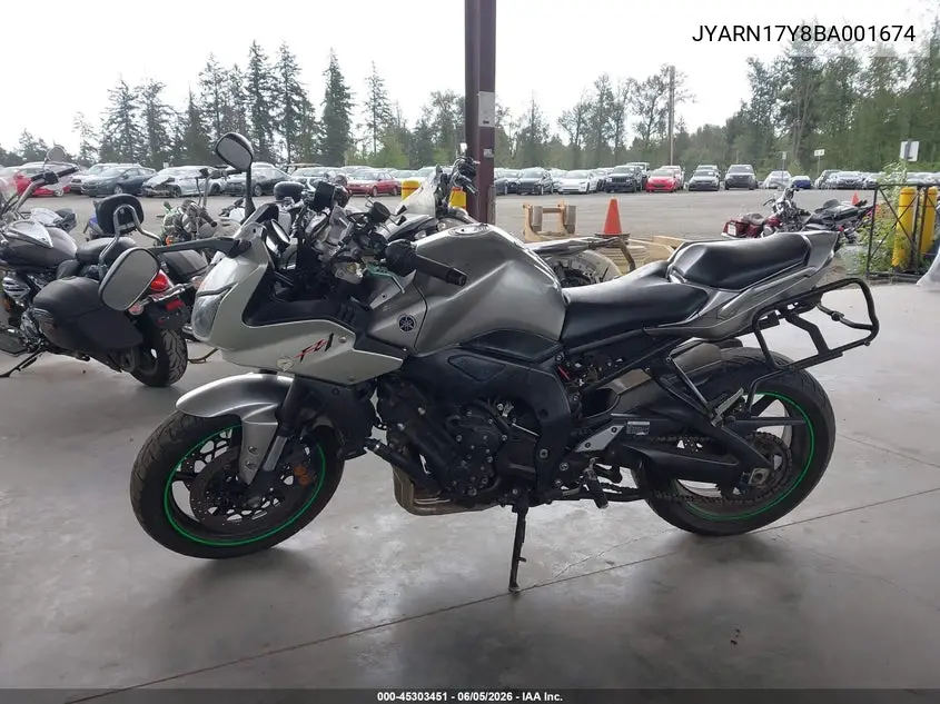 2011 Yamaha Fz1 Sc VIN: JYARN17Y8BA001674 Lot: 45303451