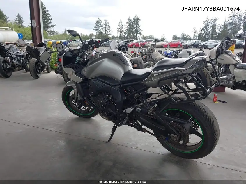 2011 Yamaha Fz1 Sc VIN: JYARN17Y8BA001674 Lot: 45303451