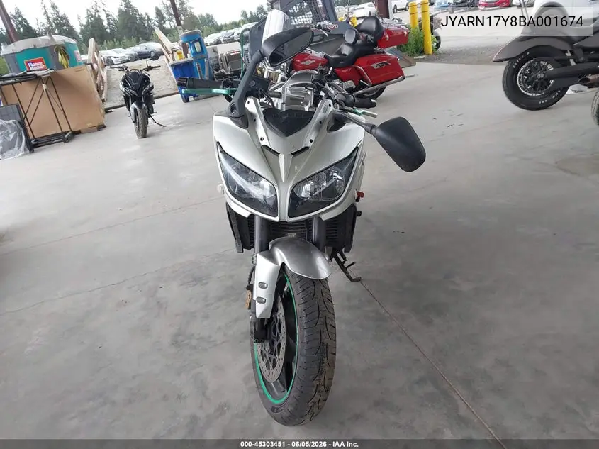 2011 Yamaha Fz1 Sc VIN: JYARN17Y8BA001674 Lot: 45303451