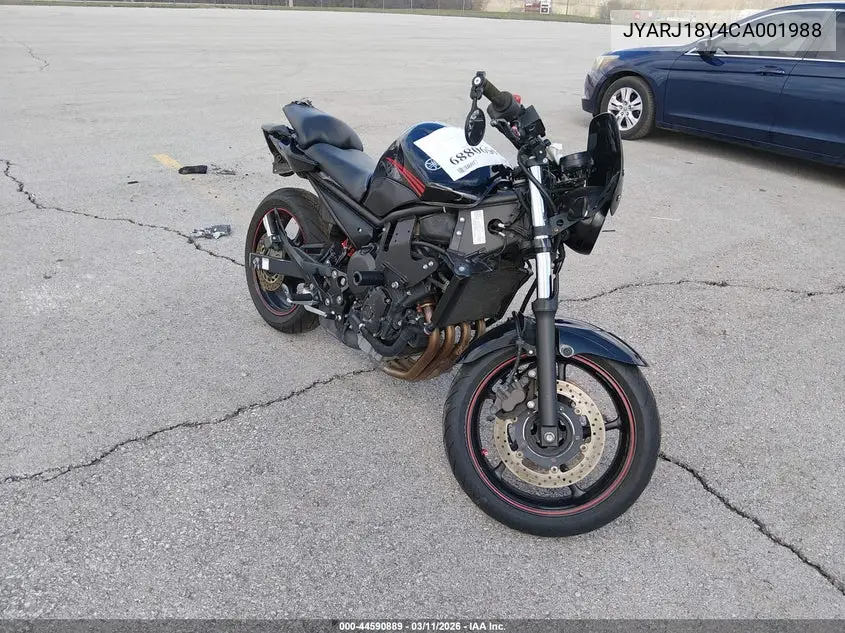 2012 Yamaha Fz6 Rc VIN: JYARJ18Y4CA001988 Lot: 44590889