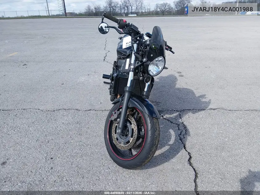 2012 Yamaha Fz6 Rc VIN: JYARJ18Y4CA001988 Lot: 44590889