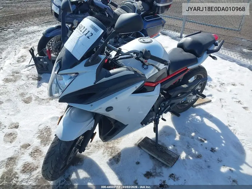 2013 Yamaha Fz6 R VIN: JYARJ18E0DA010968 Lot: 44502112