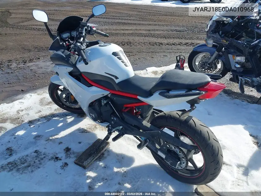 2013 Yamaha Fz6 R VIN: JYARJ18E0DA010968 Lot: 44502112
