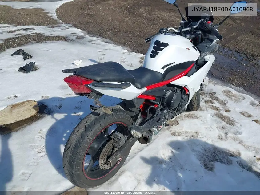 2013 Yamaha Fz6 R VIN: JYARJ18E0DA010968 Lot: 44502112