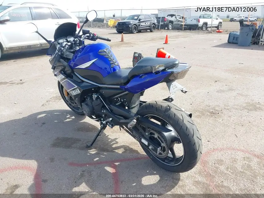 2013 Yamaha Fz6 R VIN: JYARJ18E7DA012006 Lot: 44753933