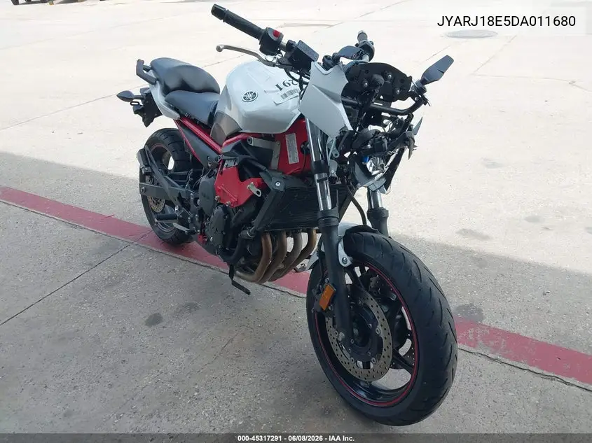 2013 Yamaha Fz6 R VIN: JYARJ18E5DA011680 Lot: 45317291