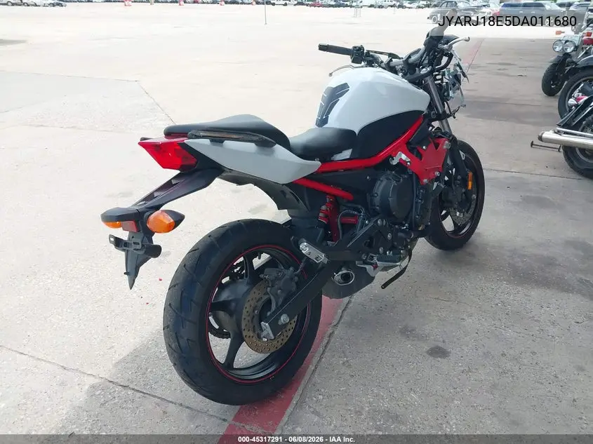 2013 Yamaha Fz6 R VIN: JYARJ18E5DA011680 Lot: 45317291