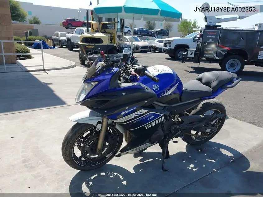 2013 Yamaha Fz6 Rc VIN: JYARJ18Y8DA002353 Lot: 45442422