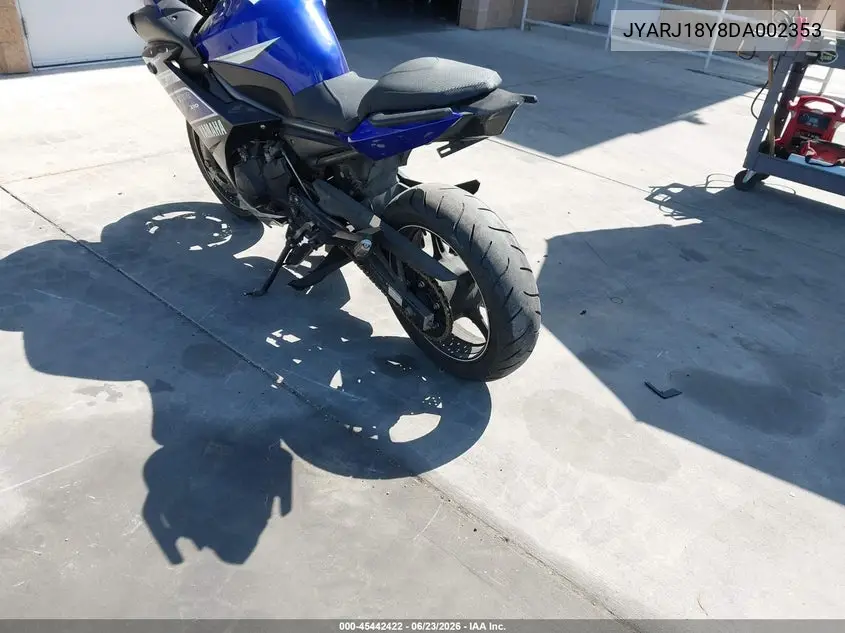 2013 Yamaha Fz6 Rc VIN: JYARJ18Y8DA002353 Lot: 45442422