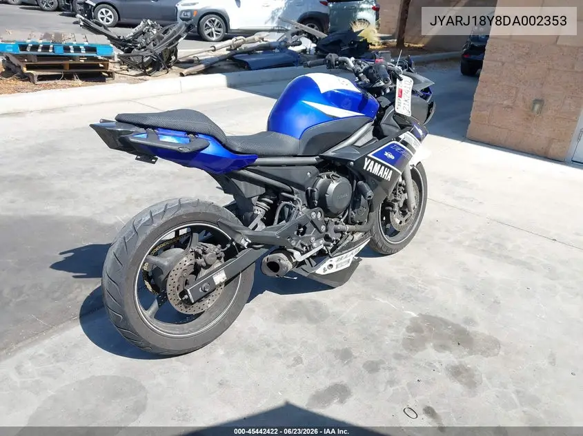 2013 Yamaha Fz6 Rc VIN: JYARJ18Y8DA002353 Lot: 45442422