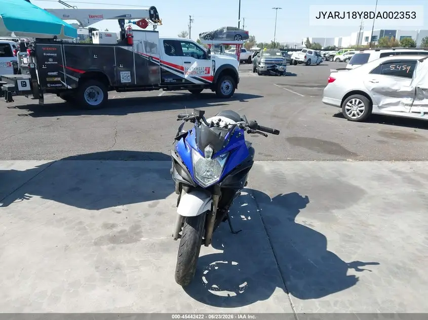2013 Yamaha Fz6 Rc VIN: JYARJ18Y8DA002353 Lot: 45442422