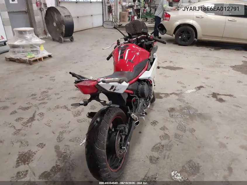 2014 Yamaha Fz6 R VIN: JYARJ18E6EA012791 Lot: 45354549