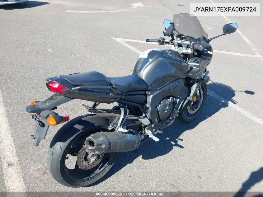 2015 Yamaha Fz1 S VIN: JYARN17EXFA009724 Lot: 40909026