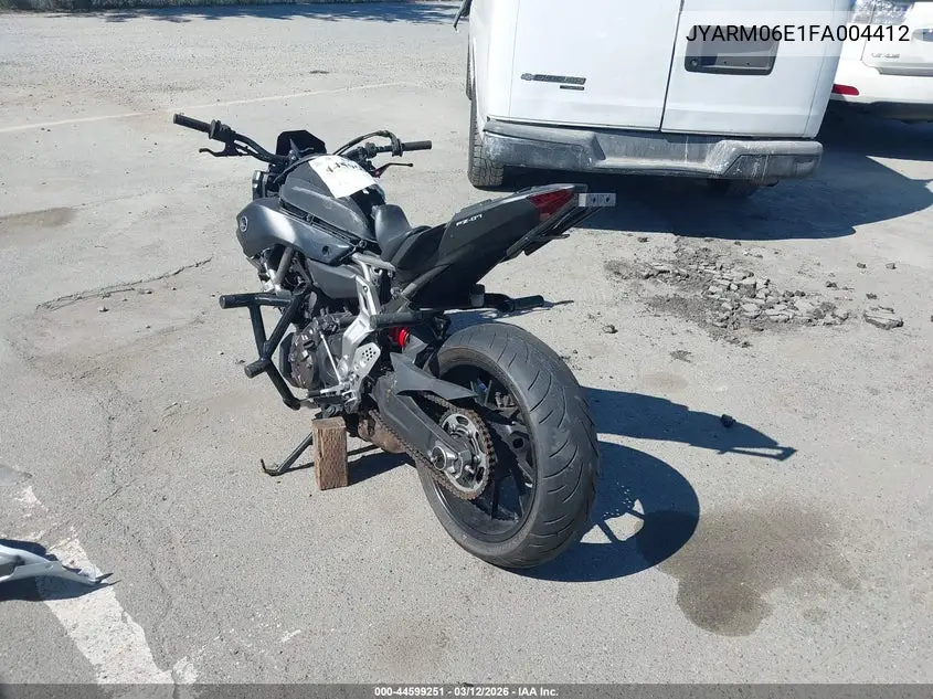 2015 Yamaha Fz07 VIN: JYARM06E1FA004412 Lot: 44599251