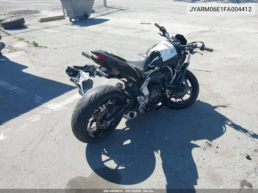 2015 Yamaha Fz07 VIN: JYARM06E1FA004412 Lot: 44599251
