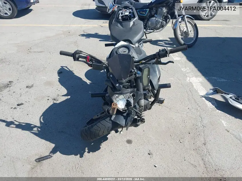 2015 Yamaha Fz07 VIN: JYARM06E1FA004412 Lot: 44599251