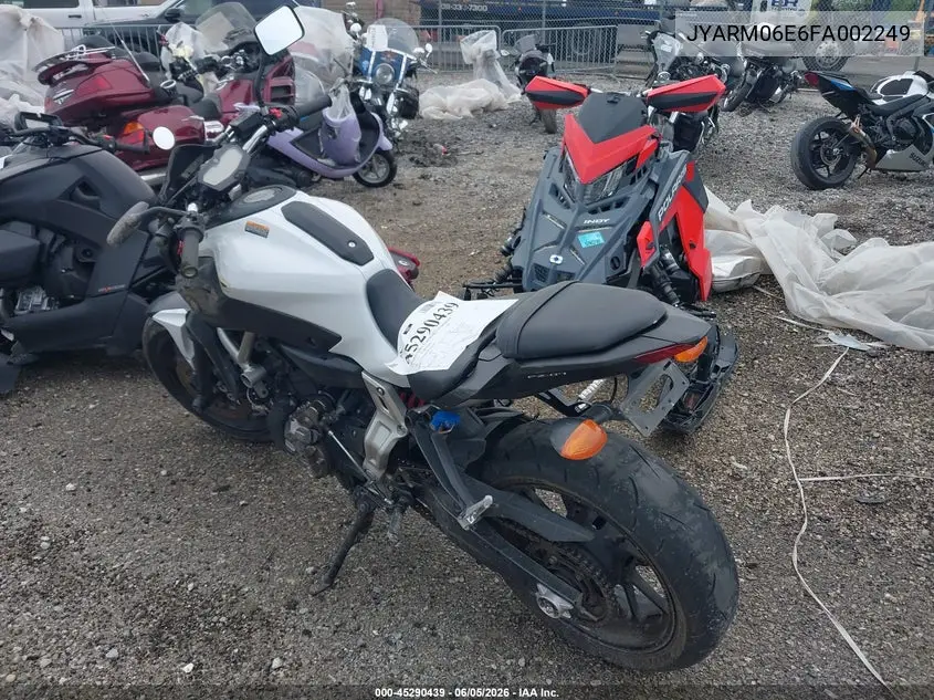 2015 Yamaha Fz07 VIN: JYARM06E6FA002249 Lot: 45290439
