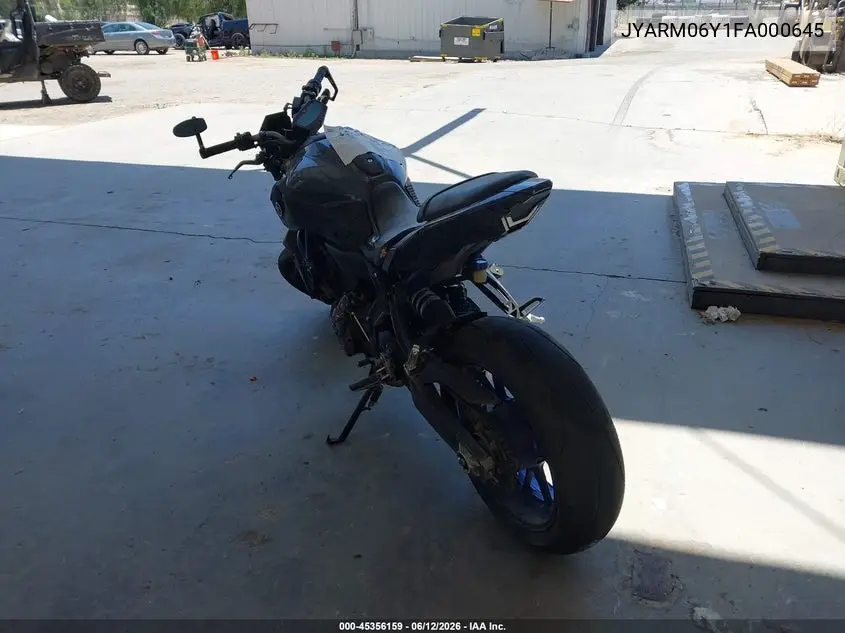 2015 Yamaha Fz07 C VIN: JYARM06Y1FA000645 Lot: 45356159