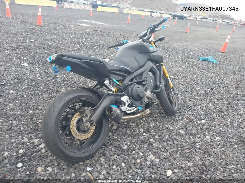 2015 Yamaha Fz09 VIN: JYARN33E1FA007345 Lot: 45445459