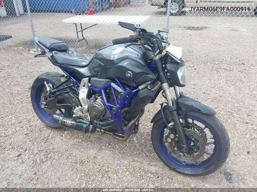2015 Yamaha Fz07 VIN: JYARM06E9FA000916 Lot: 45469347