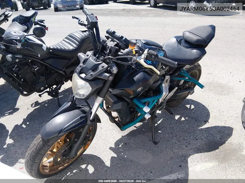 2016 Yamaha Fz07 C VIN: JYARM06Y5GA002464 Lot: 44953566