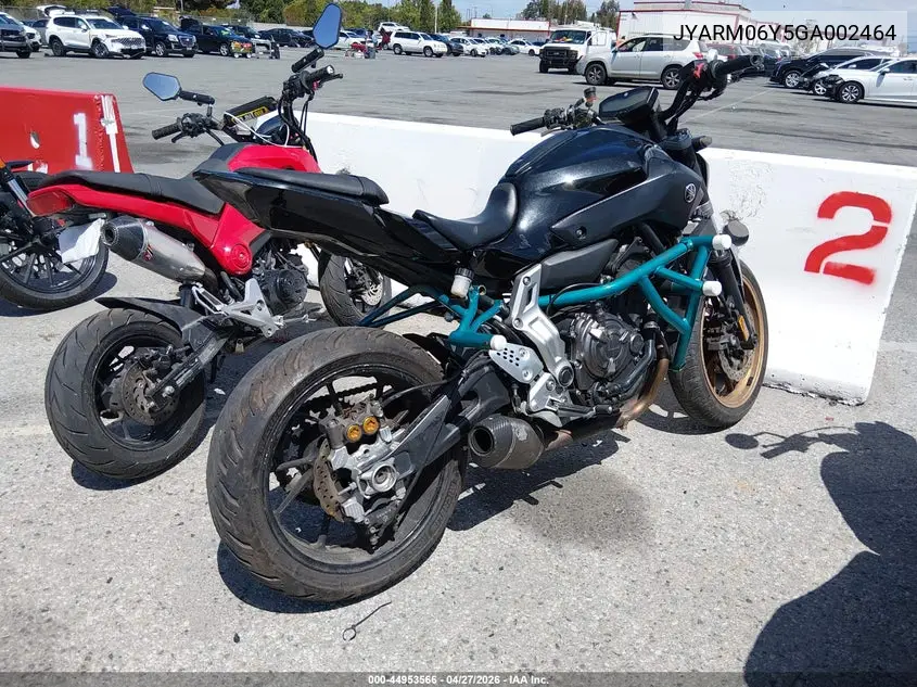 2016 Yamaha Fz07 C VIN: JYARM06Y5GA002464 Lot: 44953566