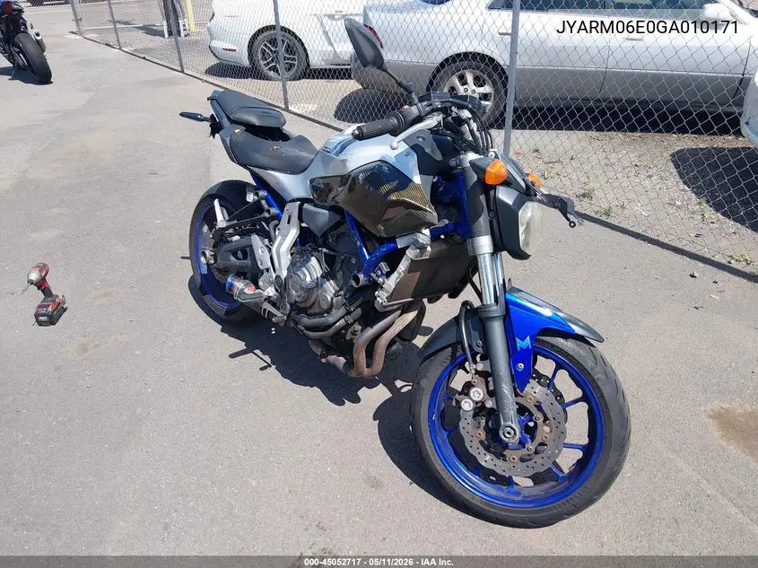 2016 Yamaha Fz07 VIN: JYARM06E0GA010171 Lot: 45052717