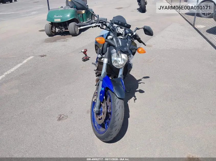2016 Yamaha Fz07 VIN: JYARM06E0GA010171 Lot: 45052717