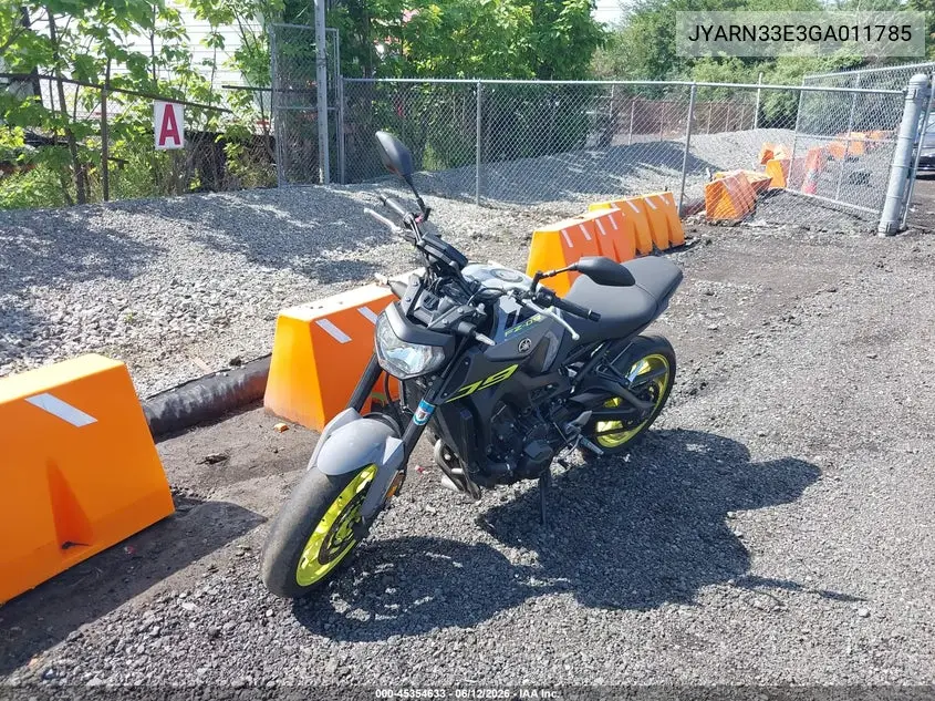 2016 Yamaha Fz09 VIN: JYARN33E3GA011785 Lot: 45354633