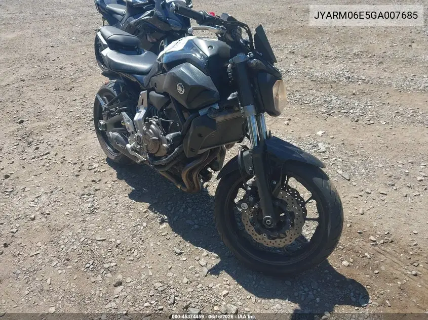 2016 Yamaha Fz07 VIN: JYARM06E5GA007685 Lot: 45374459