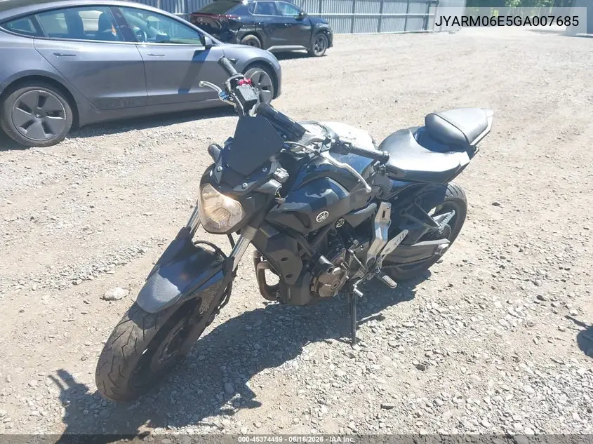 2016 Yamaha Fz07 VIN: JYARM06E5GA007685 Lot: 45374459