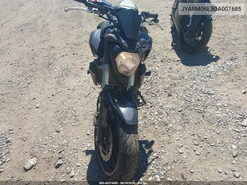 2016 Yamaha Fz07 VIN: JYARM06E5GA007685 Lot: 45374459