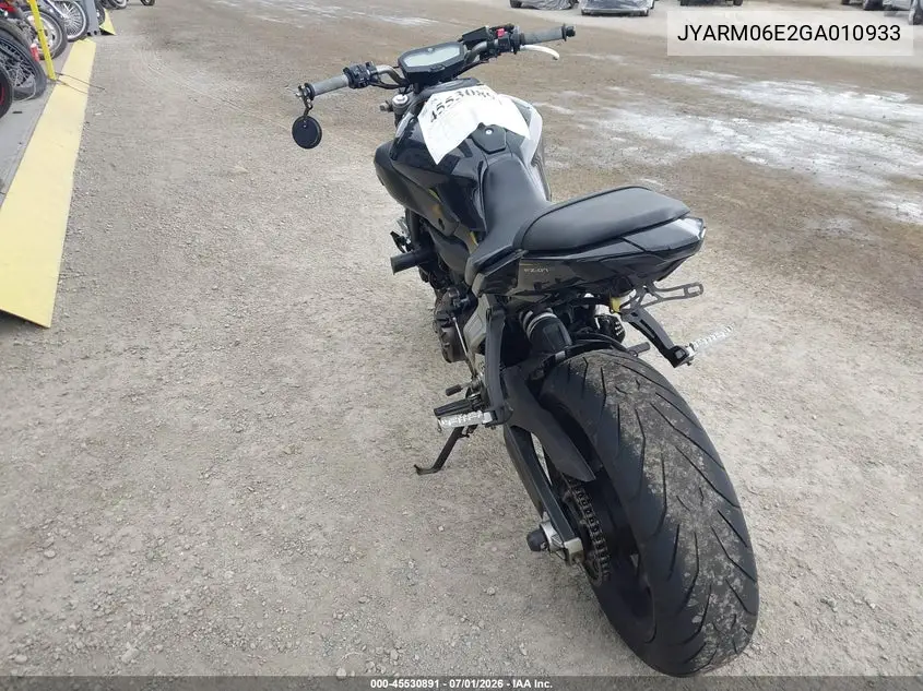2016 Yamaha Fz07 VIN: JYARM06E2GA010933 Lot: 45530891