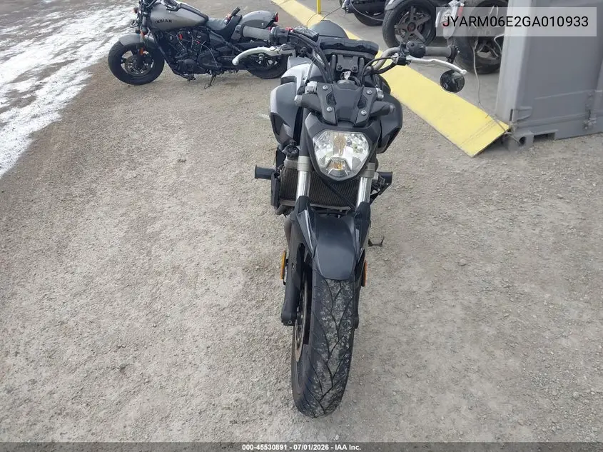 2016 Yamaha Fz07 VIN: JYARM06E2GA010933 Lot: 45530891