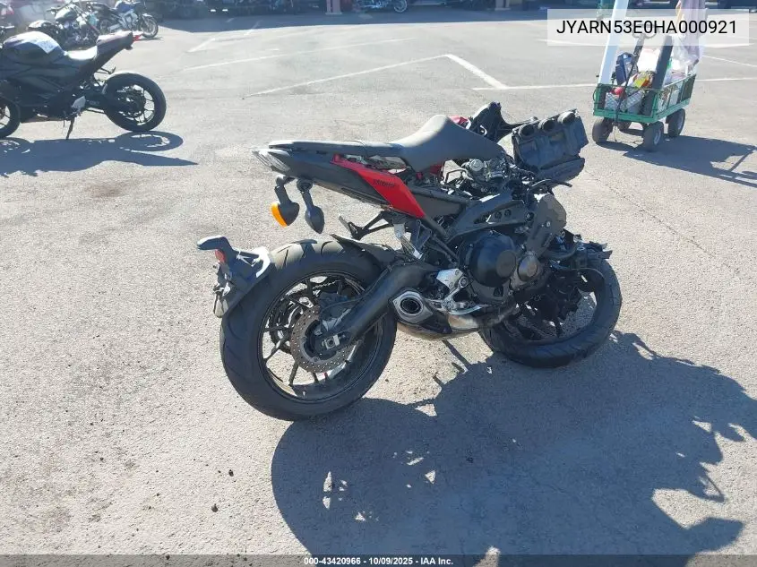 2017 Yamaha Fz09 VIN: JYARN53E0HA000921 Lot: 43420966