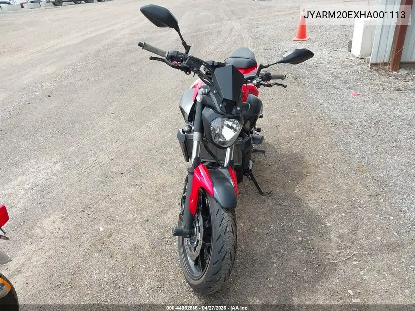 2017 Yamaha Fz07A VIN: JYARM20EXHA001113 Lot: 44962886