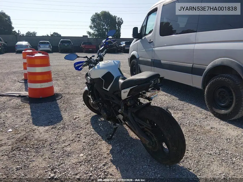 2017 Yamaha Fz09 VIN: JYARN53E7HA001838 Lot: 45507271