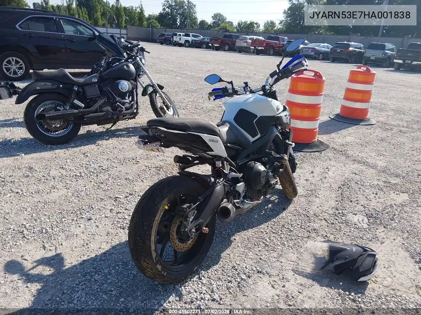 2017 Yamaha Fz09 VIN: JYARN53E7HA001838 Lot: 45507271