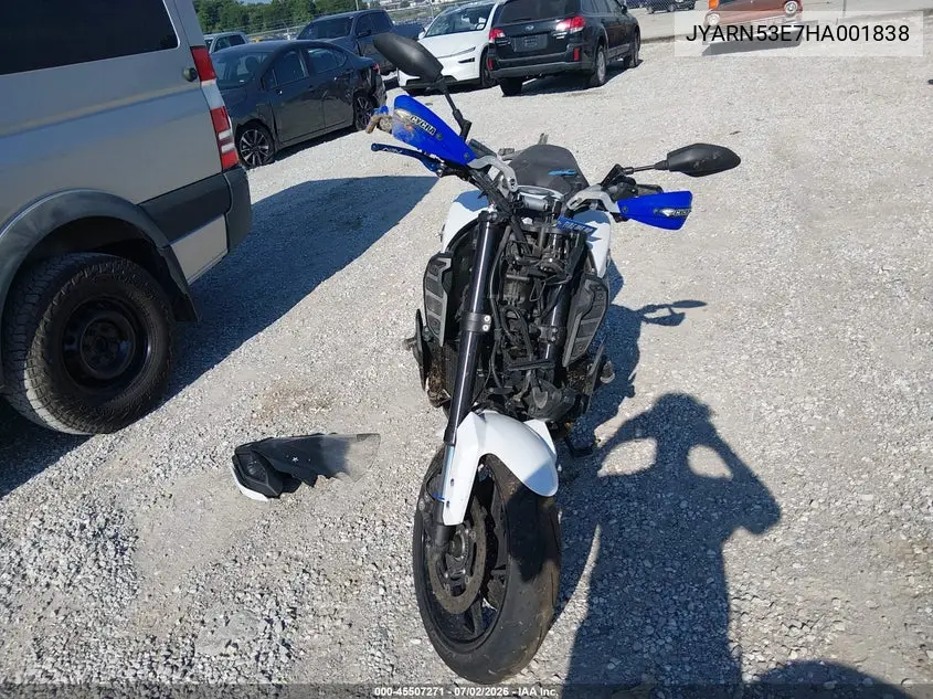 2017 Yamaha Fz09 VIN: JYARN53E7HA001838 Lot: 45507271