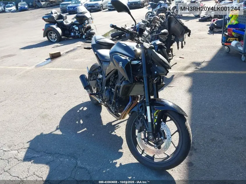 2020 Yamaha Mt-03 VIN: MH3RH20Y4LK001244 Lot: 43363659