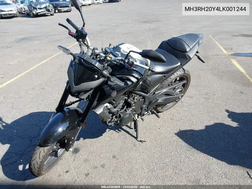 2020 Yamaha Mt-03 VIN: MH3RH20Y4LK001244 Lot: 43363659