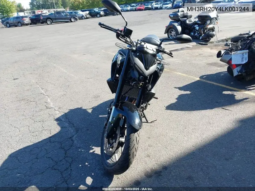 2020 Yamaha Mt-03 VIN: MH3RH20Y4LK001244 Lot: 43363659