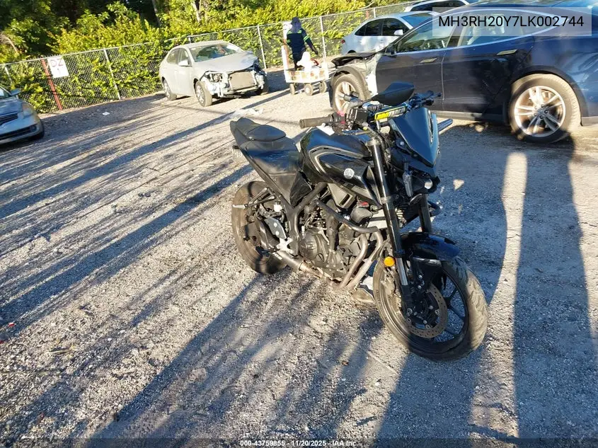 2020 Yamaha Mt-03 VIN: MH3RH20Y7LK002744 Lot: 43759855