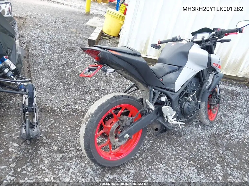 2020 Yamaha Mt-03 VIN: MH3RH20Y1LK001282 Lot: 44776264