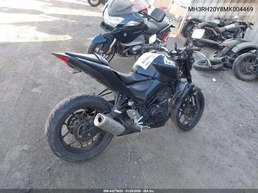 2021 Yamaha Mt-03 VIN: MH3RH20Y8MK004469 Lot: 44279020