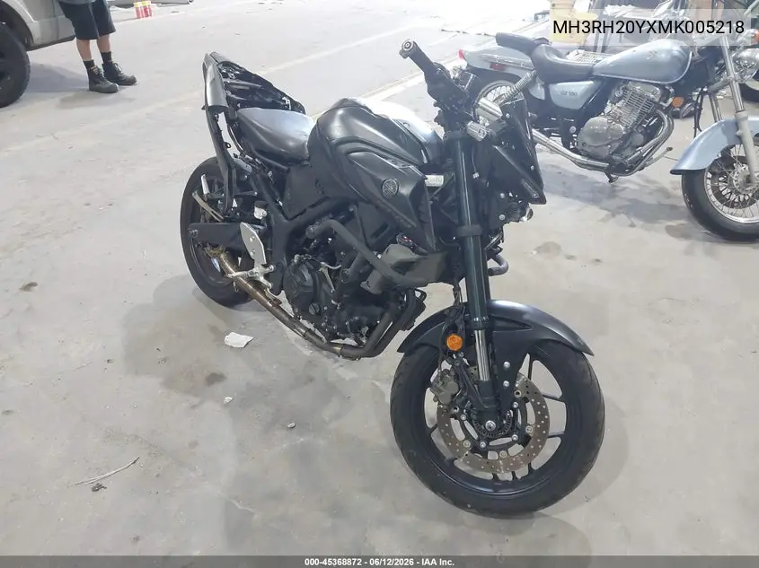 2021 Yamaha Mt-03 VIN: MH3RH20YXMK005218 Lot: 45368872