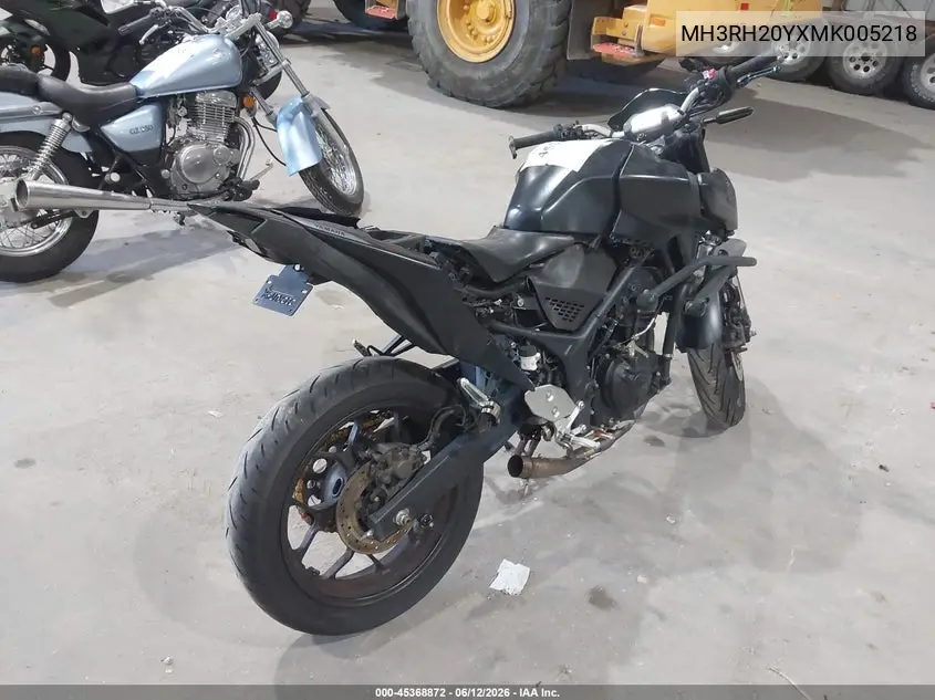 2021 Yamaha Mt-03 VIN: MH3RH20YXMK005218 Lot: 45368872