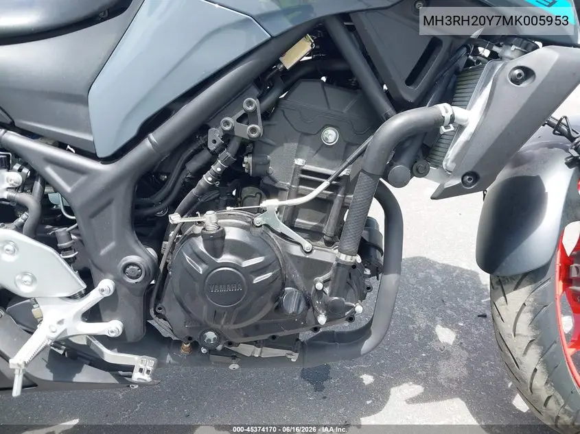 2021 Yamaha Mt-03 VIN: MH3RH20Y7MK005953 Lot: 45374170